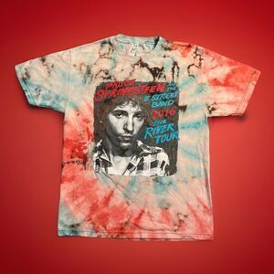 2016 Bruce Springsteen River Tour Mens Large Custom American Tie Dye T-shirt